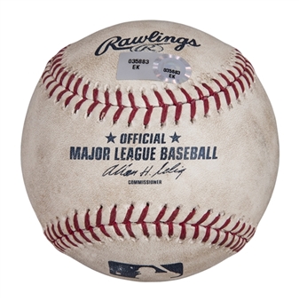 2012 Miguel Cabrera Game Used OML Selig Baseball Used on 8/10/12 for an RBI Single (MLB Authenticated)
